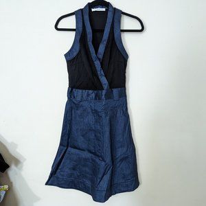 Viktor & Rolf Classy Denim Wrap Dress - size 4 *MISSING BELT*